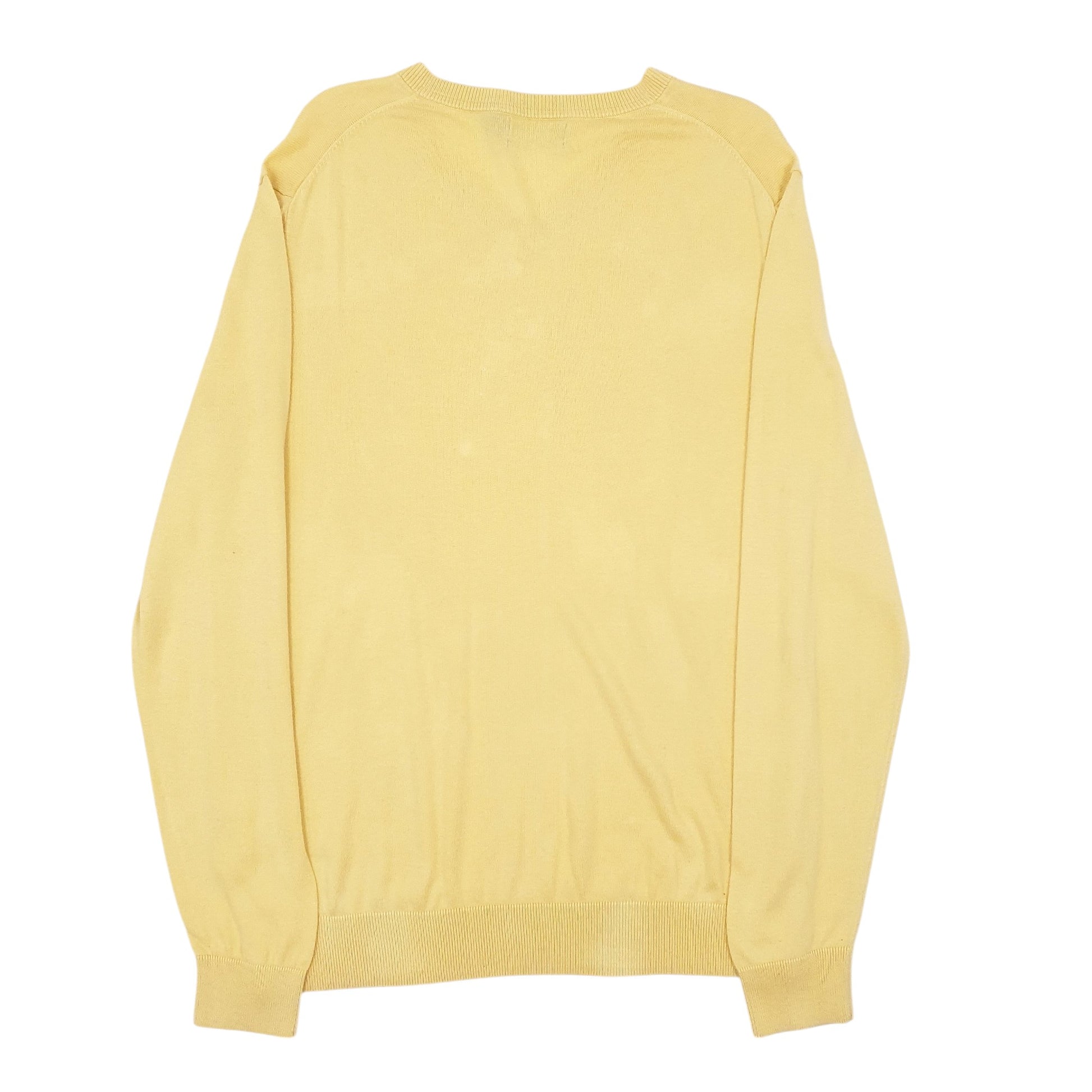 Mens Yellow Nautica Knitwear Luxury Performance V Neck Jumper