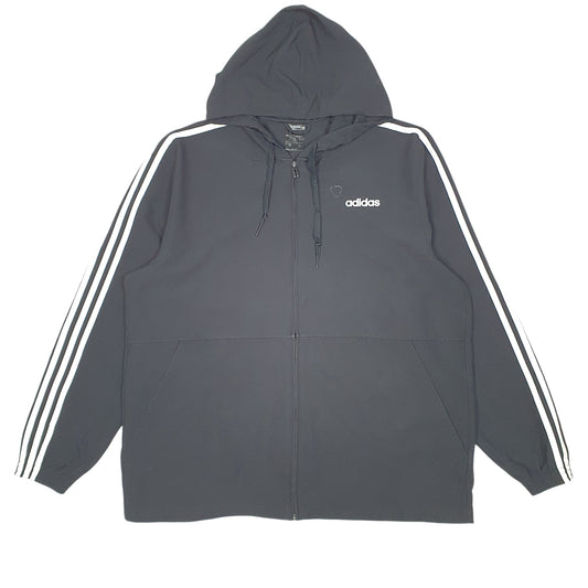 Mens Black Adidas Hooded  Coat