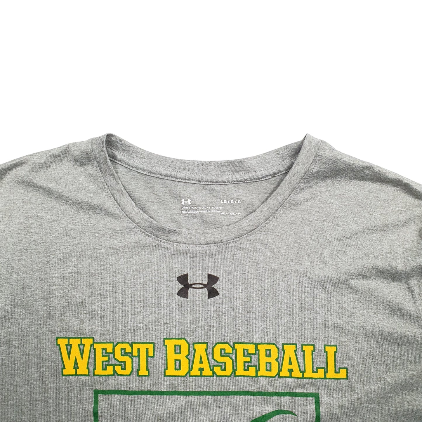 Mens Grey Under Armour West Baseball Short Sleeve T Shirt