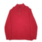 Mens Red Nautica Knit Quarter Zip Jumper