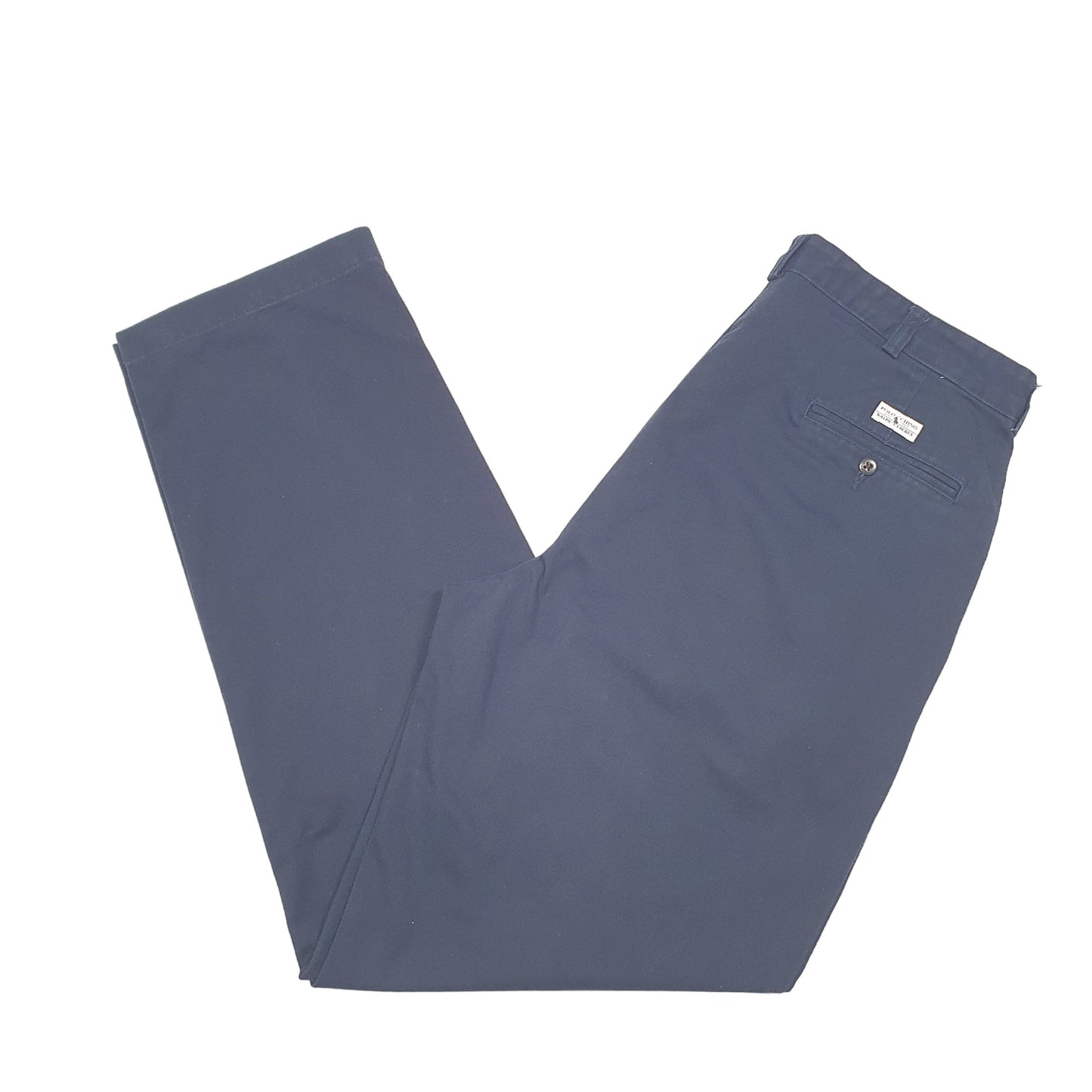 Mens Navy Polo Ralph Lauren Double Pleated Chino Trousers