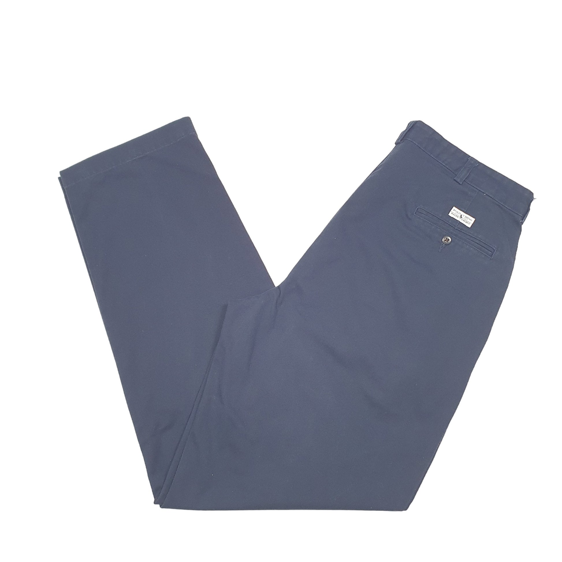 Mens Navy Polo Ralph Lauren Double Pleated Chino Trousers