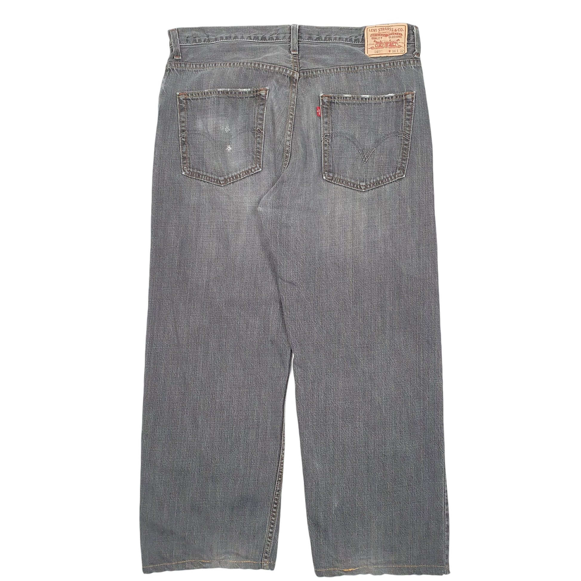 Mens Grey Levis Straight 569 JeansW36 L30