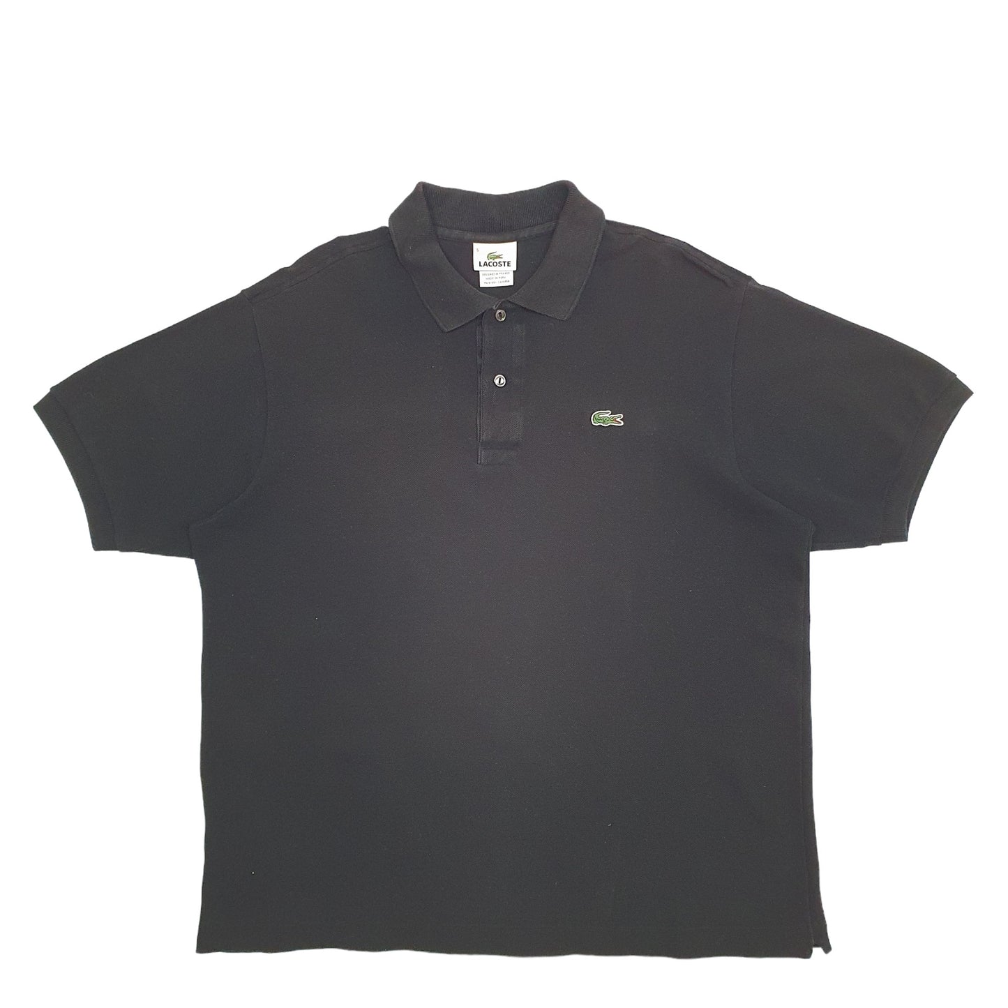 Mens Black Lacoste  Short Sleeve Polo Shirt