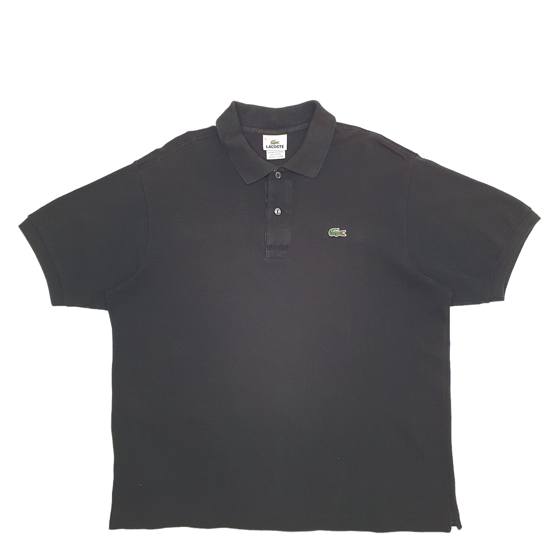 Mens Black Lacoste  Short Sleeve Polo Shirt