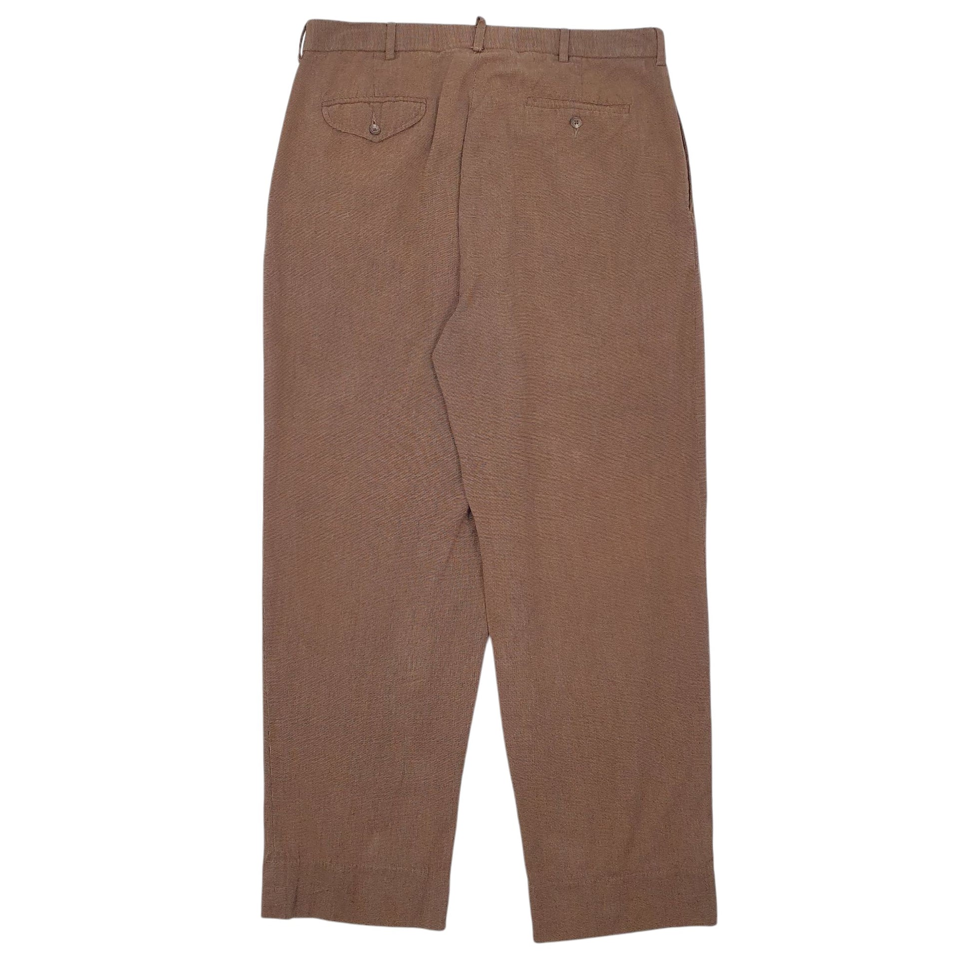 Mens Brown Polo Ralph Lauren Double Pleated Chino Trousers