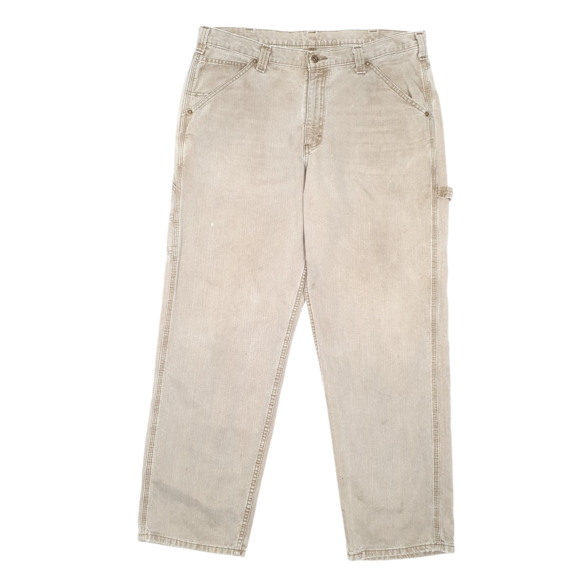 Mens Beige Lee Workwear Carpenter Trousers