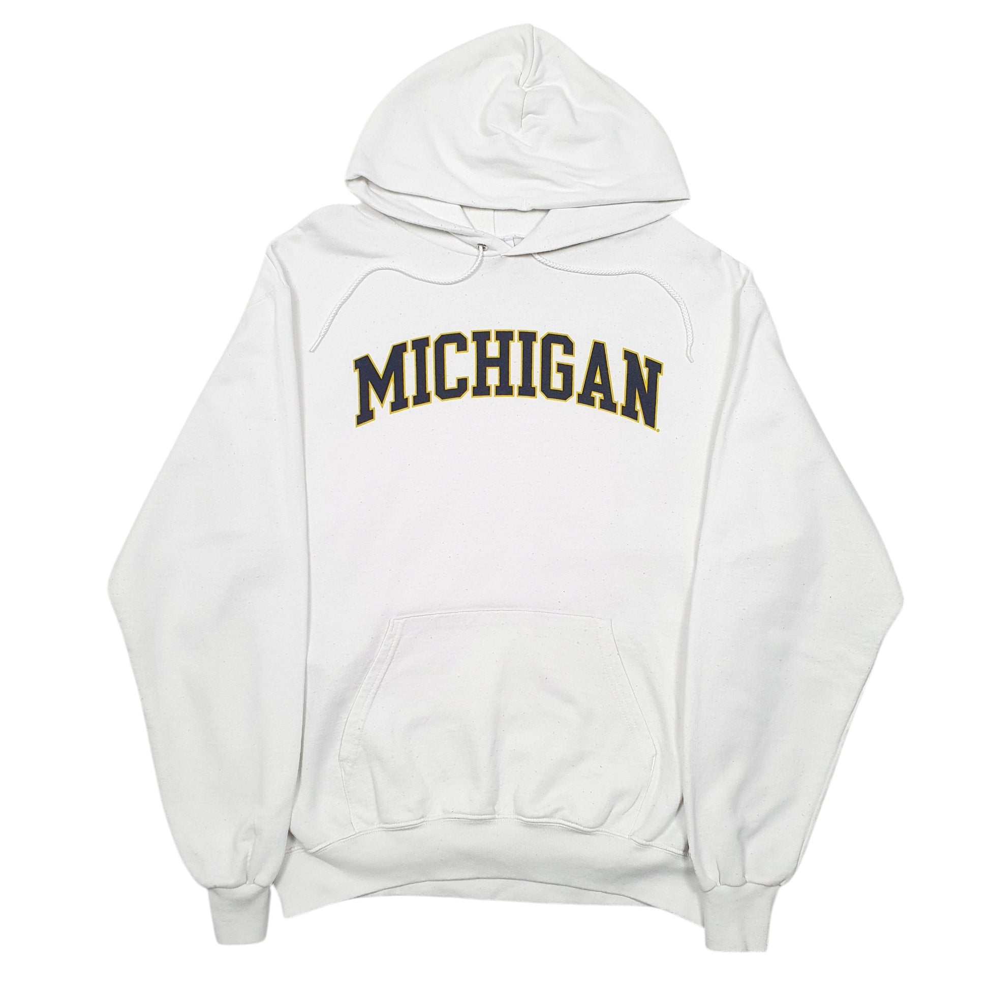 Mens White Champion Michigan State University Spellout Hoodie Jumper