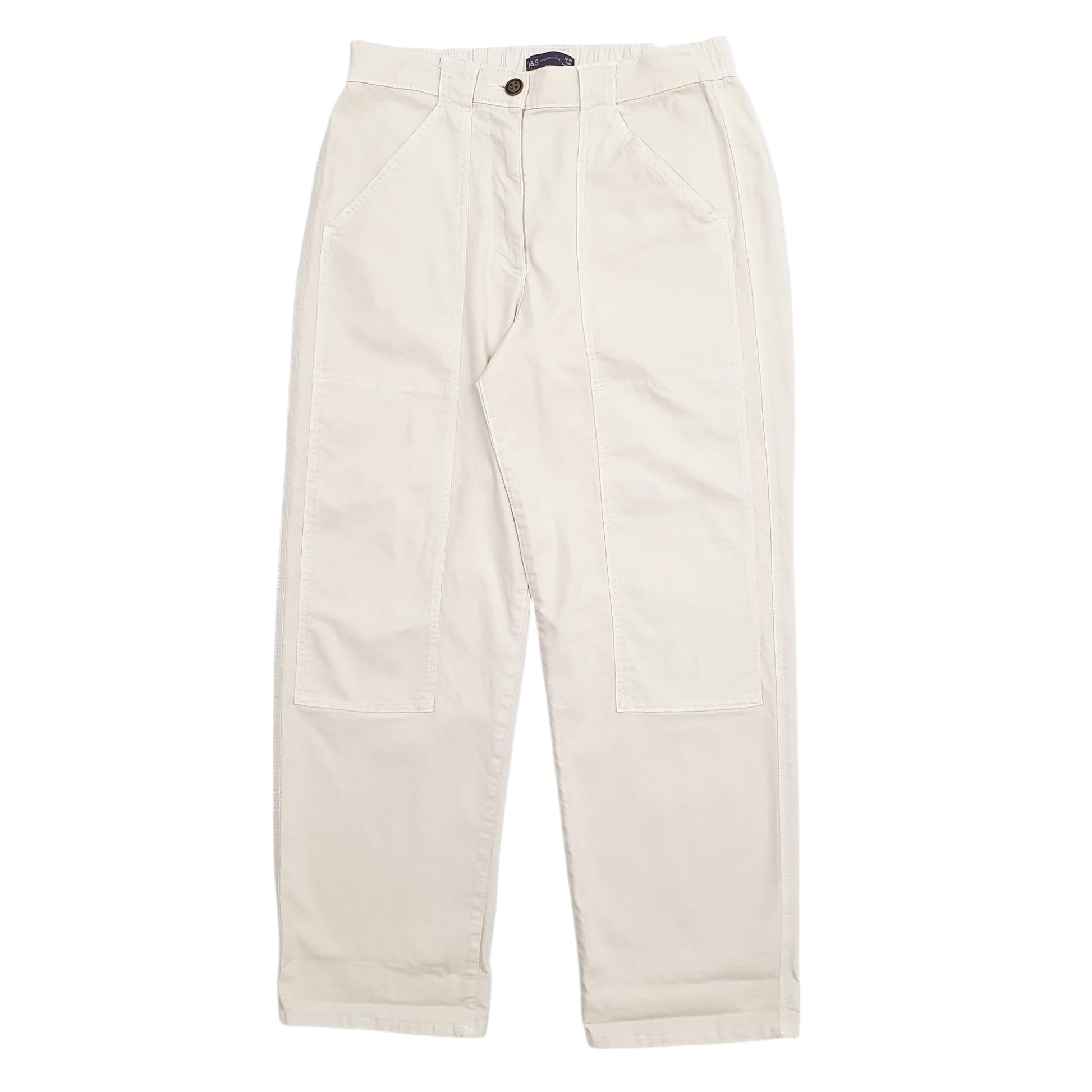 Womens Cream M&S Stretch Fit Chino Trousers