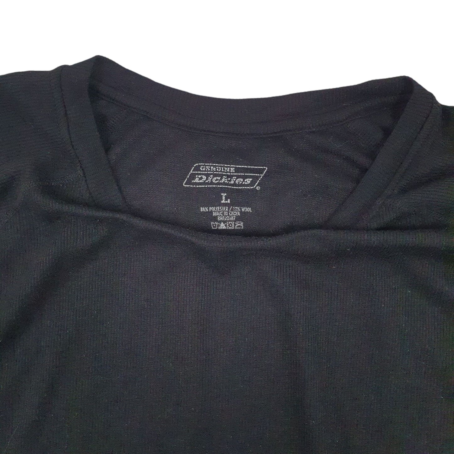Mens Black Dickies  Long Sleeve T Shirt