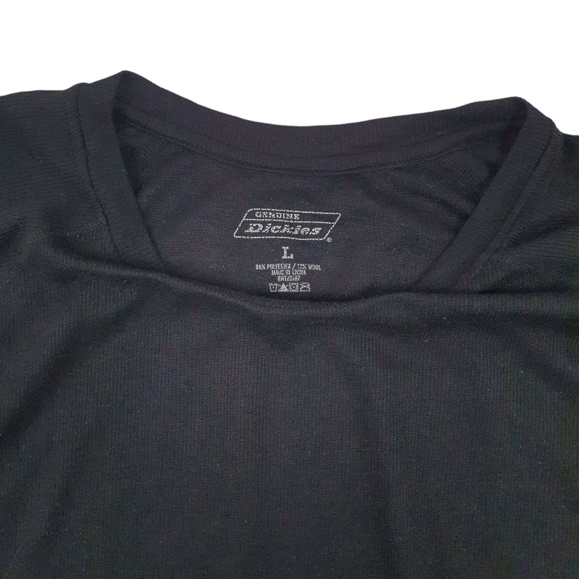 Mens Black Dickies  Long Sleeve T Shirt