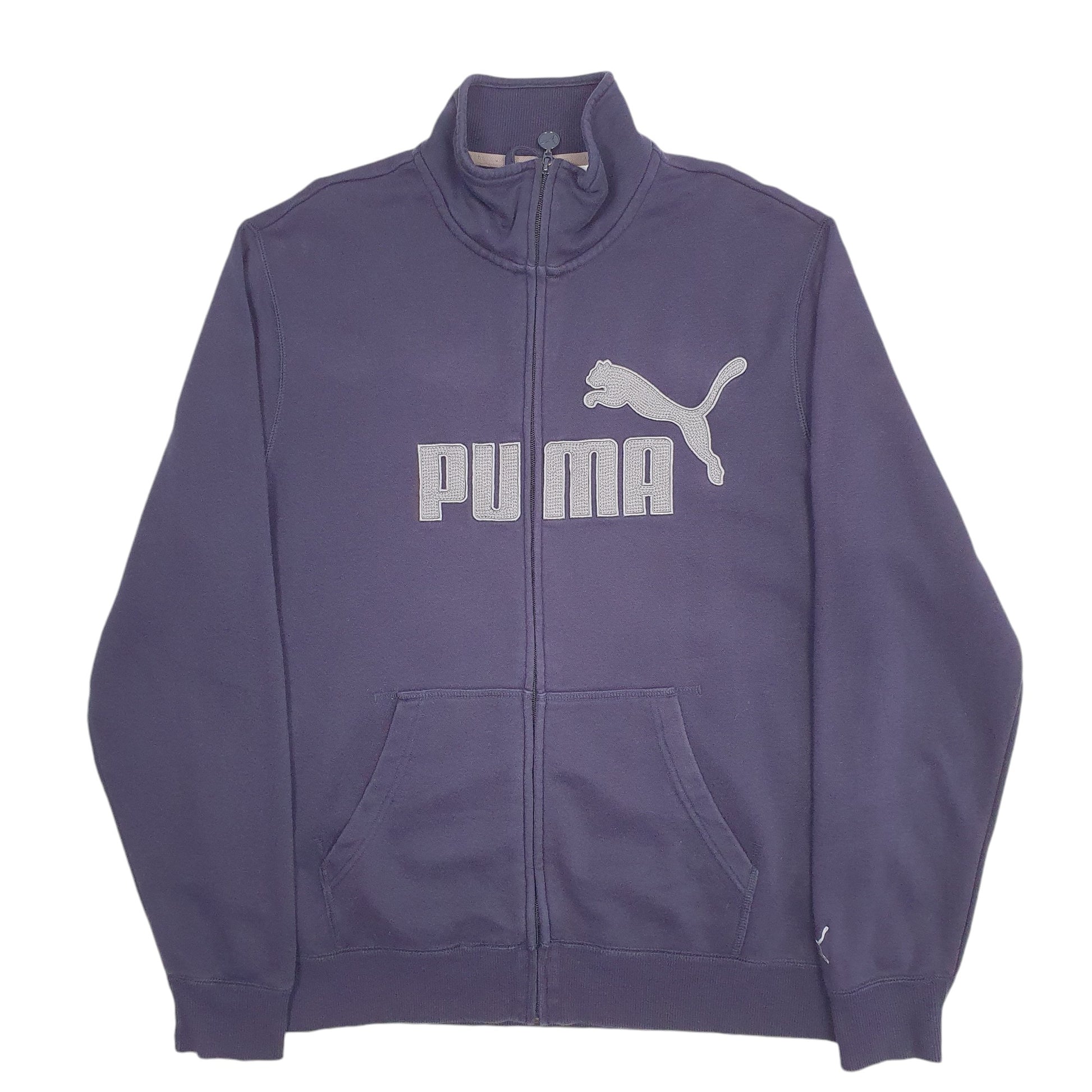 Mens Blue Puma Spellout Full Zip Jumper