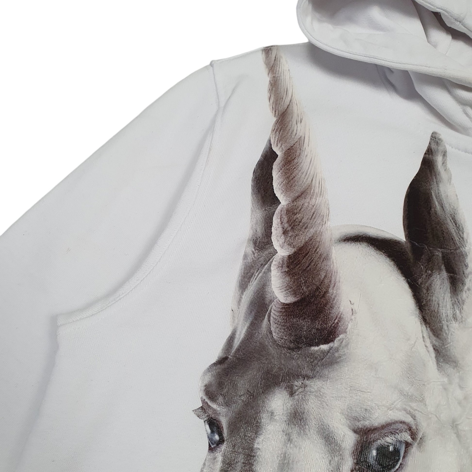 Mens White Burberry Unicorn Hoodie Jumper