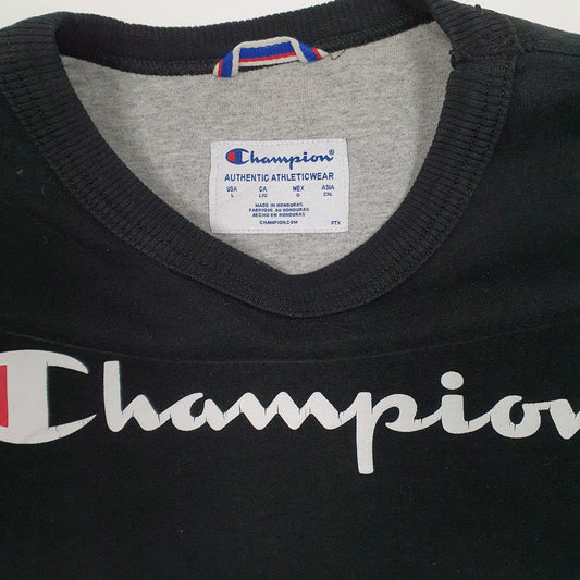 Mens Black Champion  Crewneck Jumper