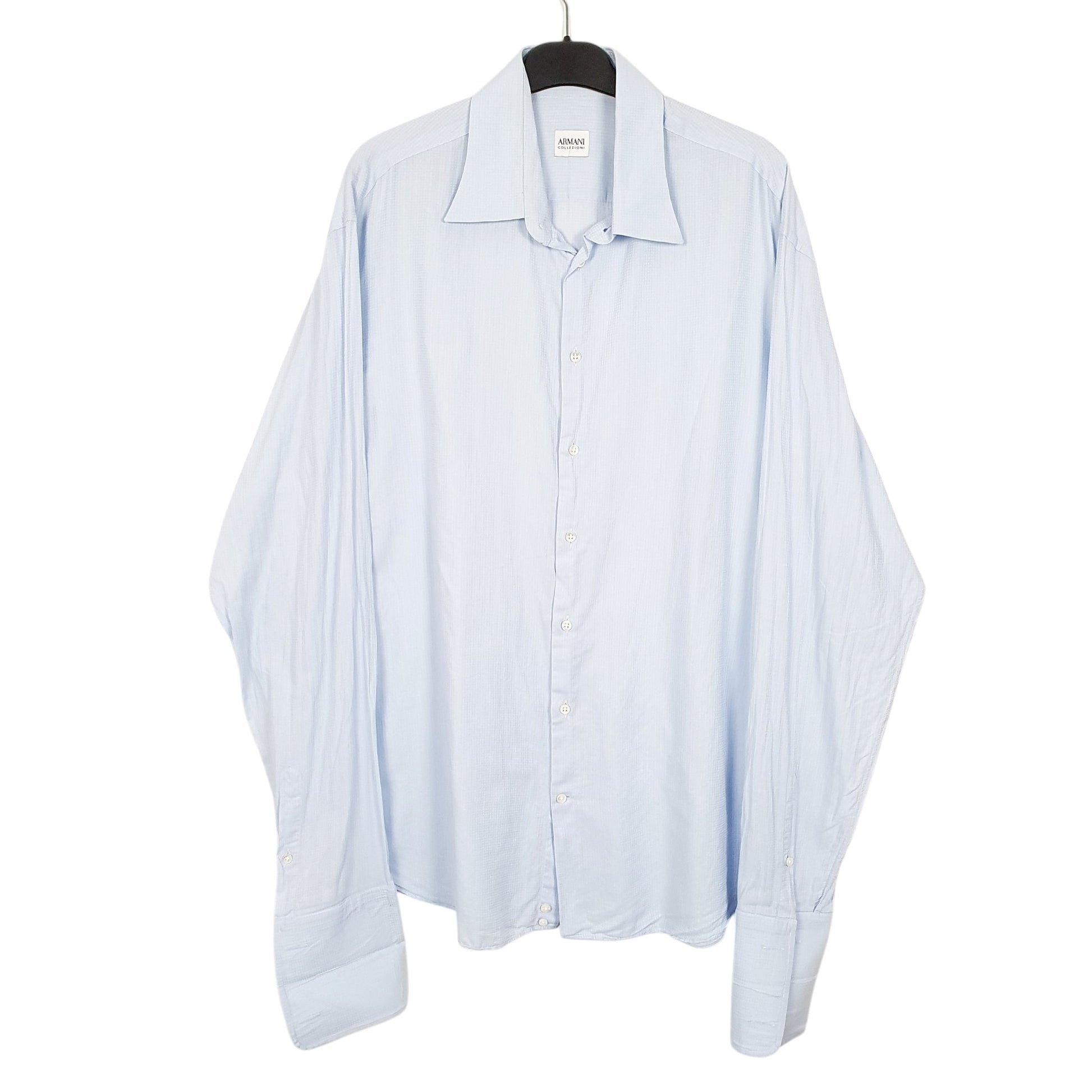 Mens Blue Armani Collezioni Long Sleeve Shirt