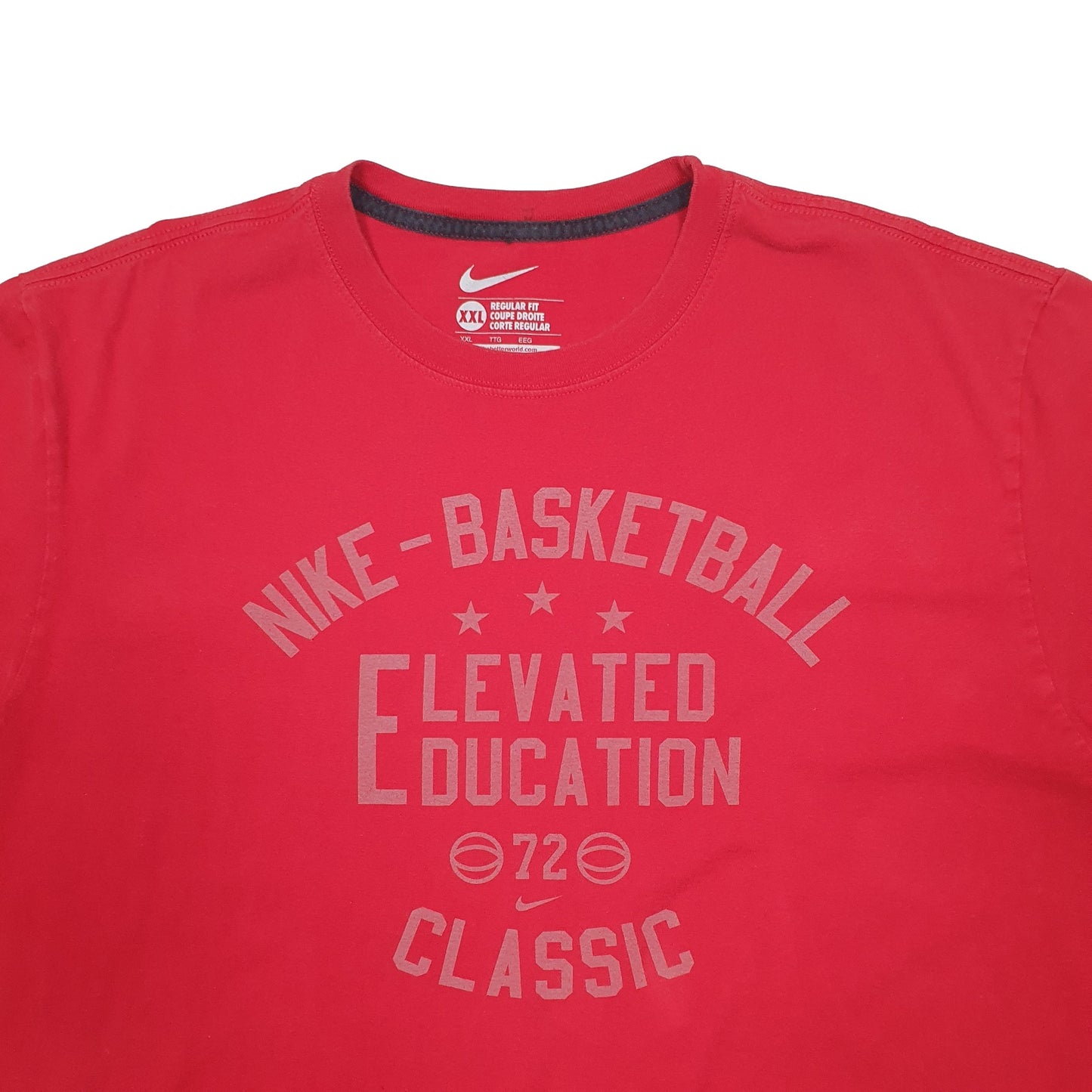 Mens Red Nike Spellout Basketball Short Sleeve T Shirt