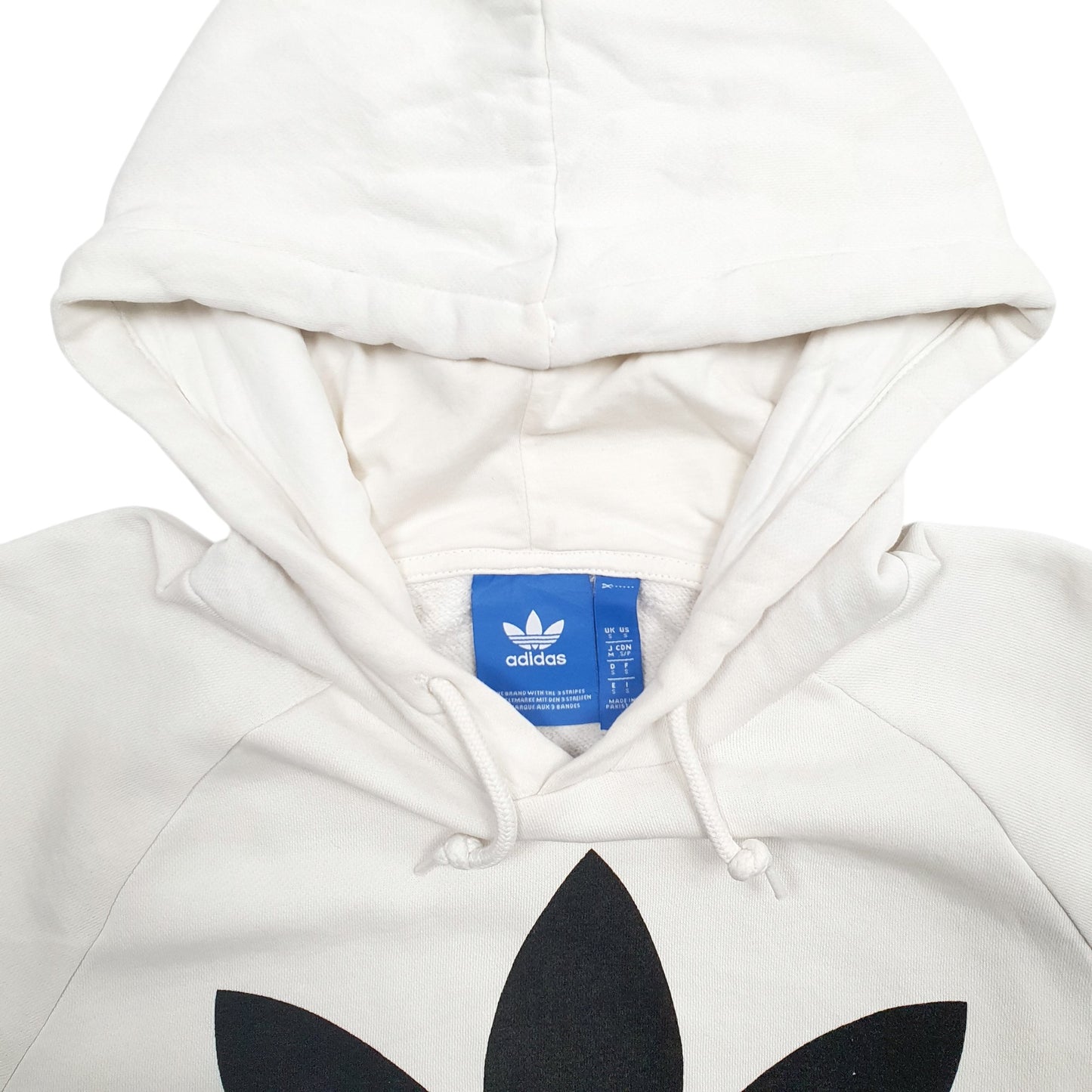 Mens White Adidas Spellout Hoodie Jumper