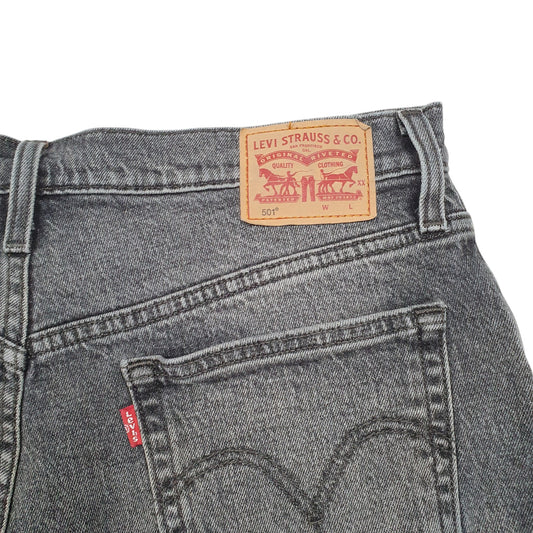 Womens Grey Levis 501 Jorts Hot Pants Jean Denim Shorts