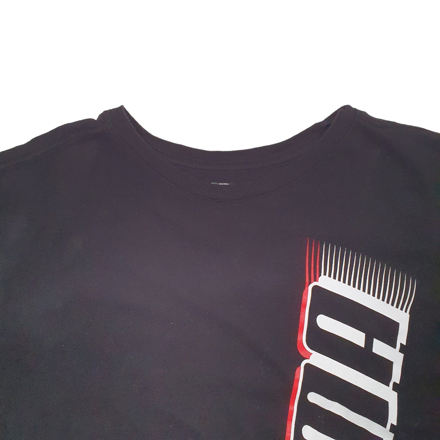 Mens Black Puma Spellout Short Sleeve T Shirt