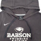 Mens Grey Nike Babson Swimming and Diving Hoodie Jumper