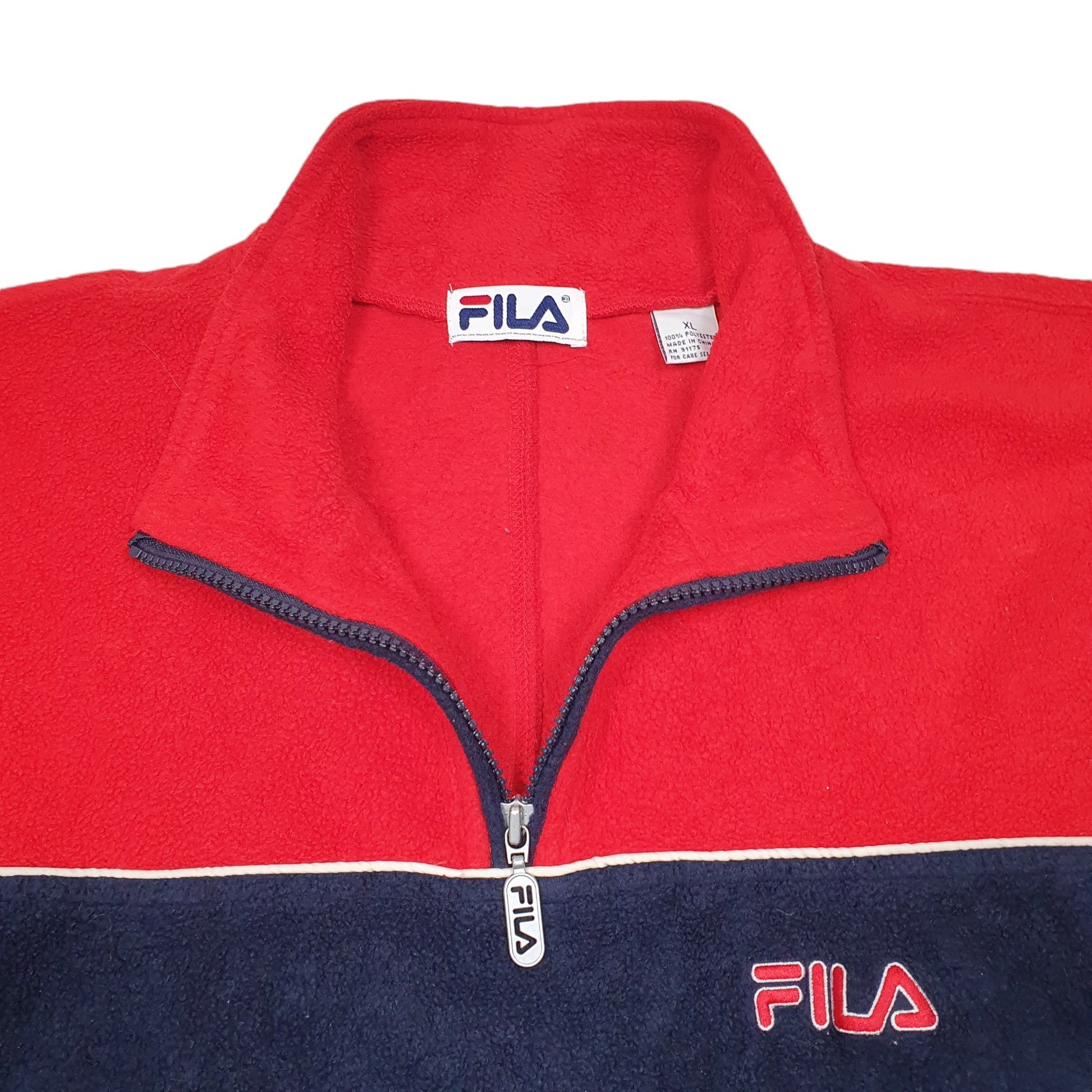 Mens Navy Fila  Quarter Zip Jumper