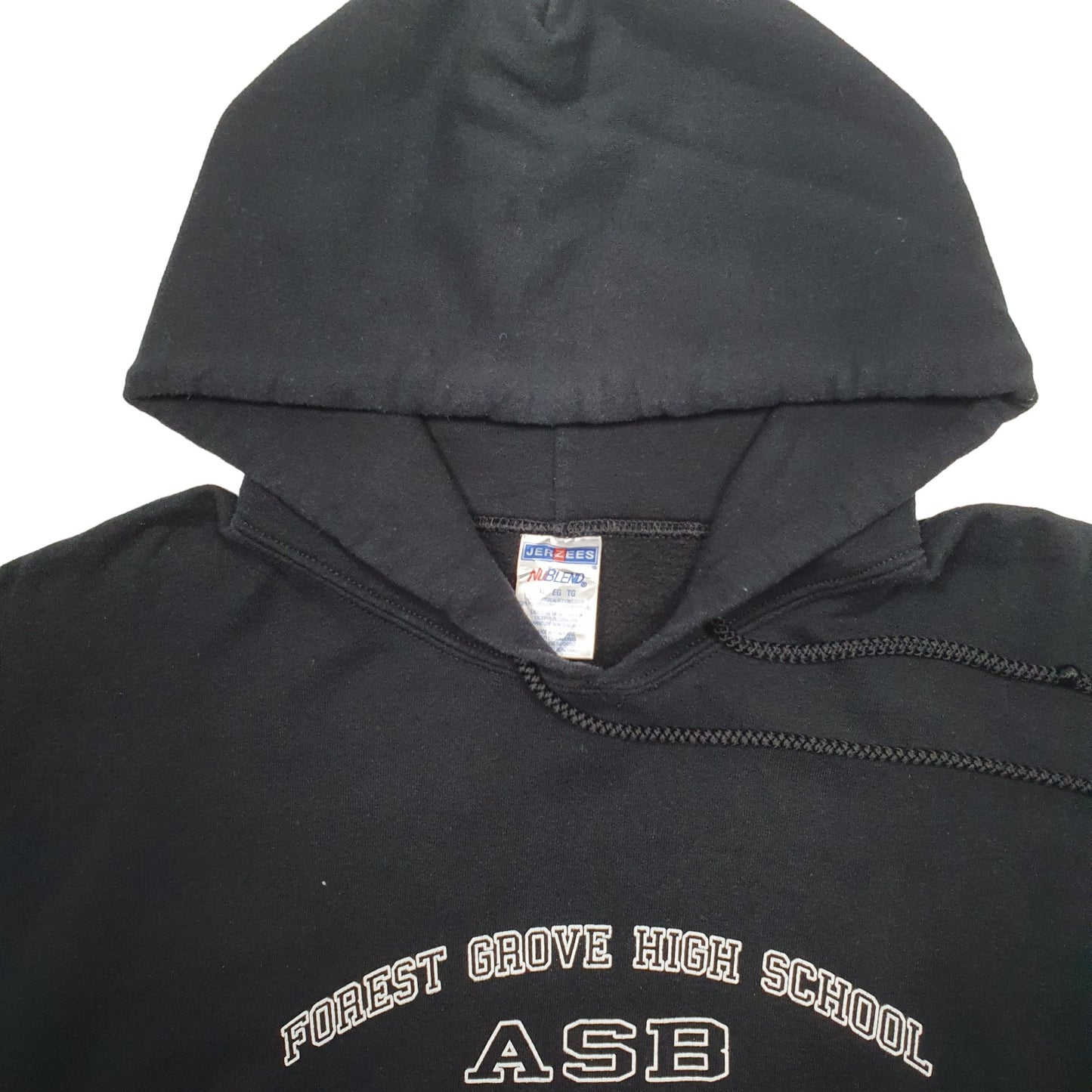 Womens Black Jerzees USA College Hoodie Jumper