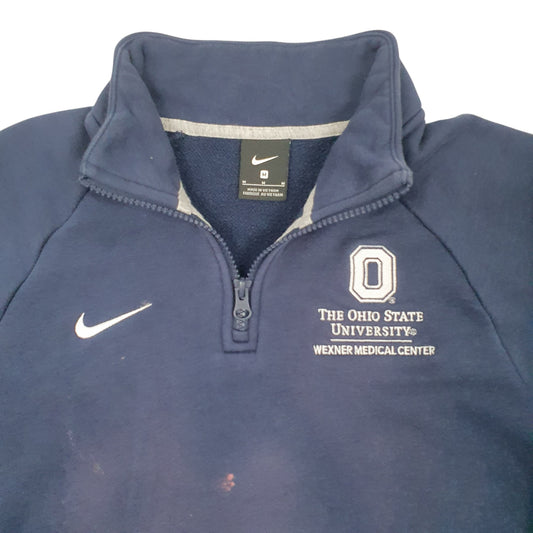 Mens Navy Nike Ohio State University Quarter Zip Jumper