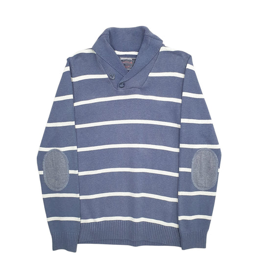 Mens Blue Vintage Co Stripes Crewneck Jumper