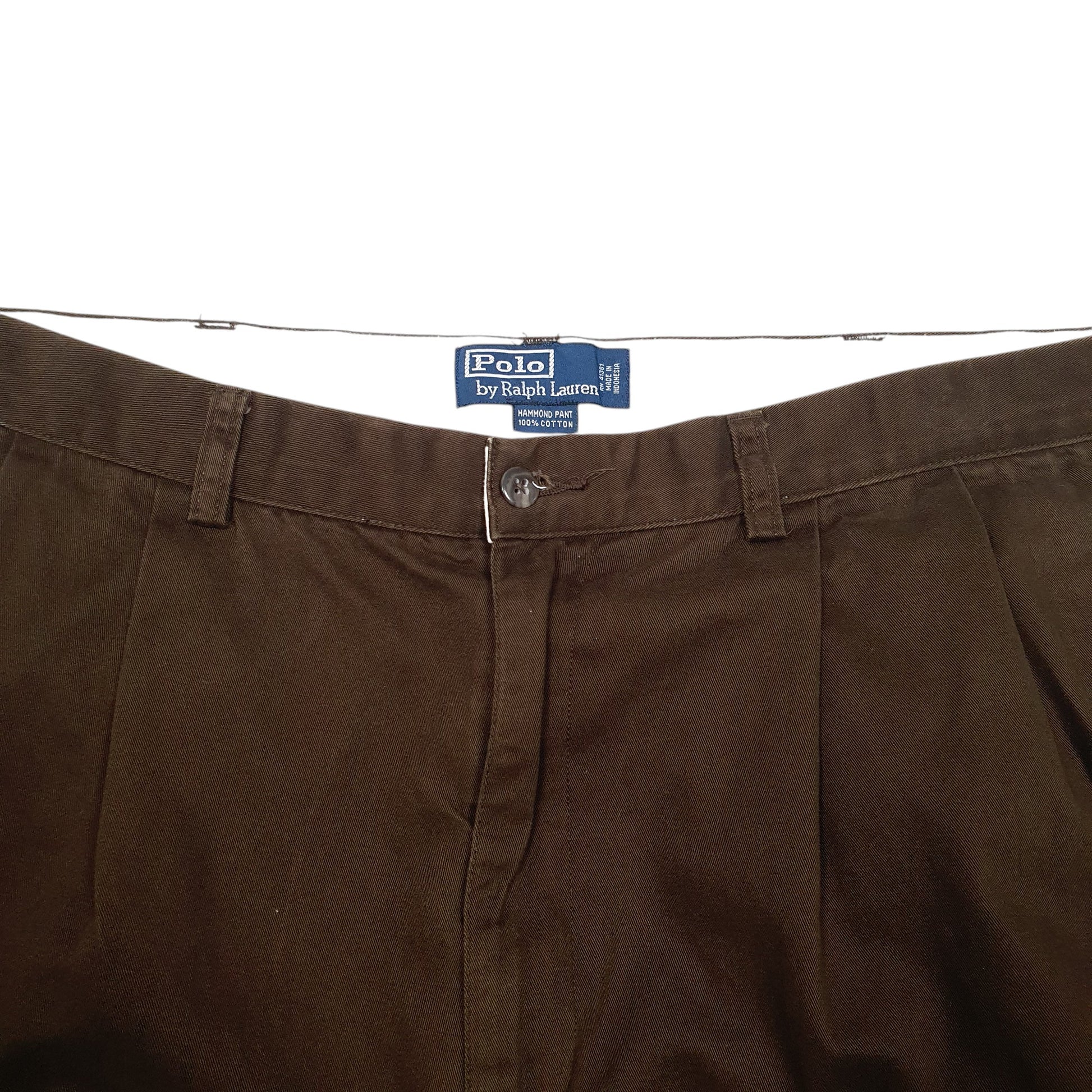 Mens Brown Polo Ralph Lauren Vintage Hammond Pant Double Pleated Chino Trousers
