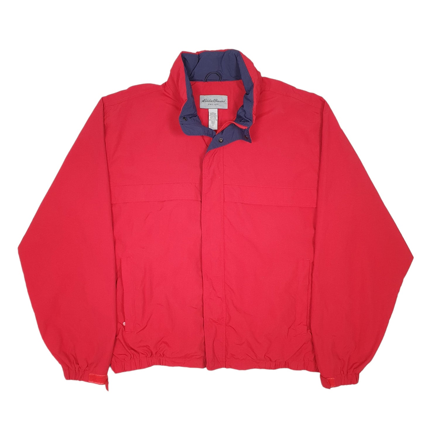 Mens Red Eddie Bauer Sailing Windbreaker Hooded  Coat