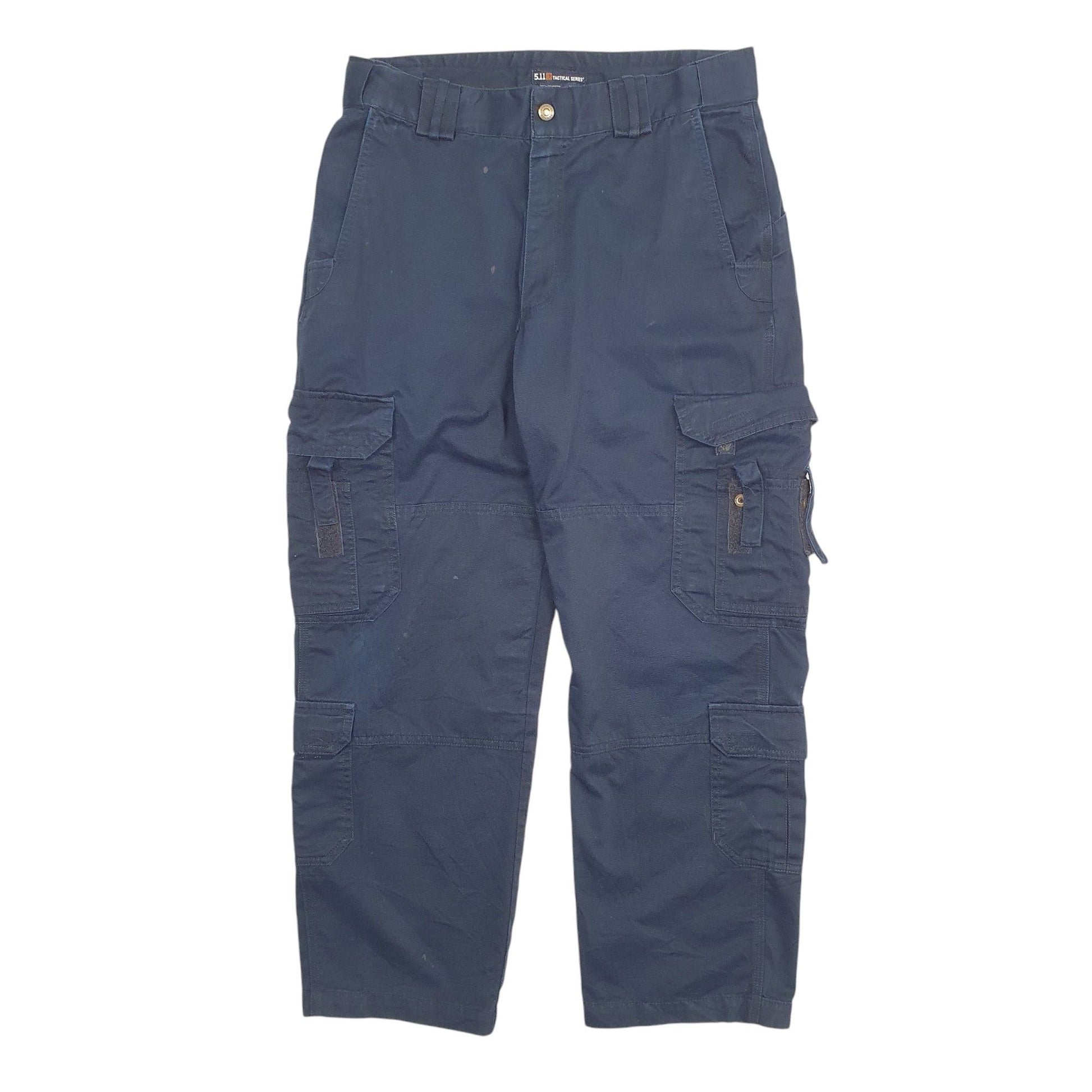 Mens Navy 5.11 Tactical Stretch Fit Waist Cargo Trousers