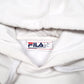Mens White Fila Spellout Hoodie Jumper
