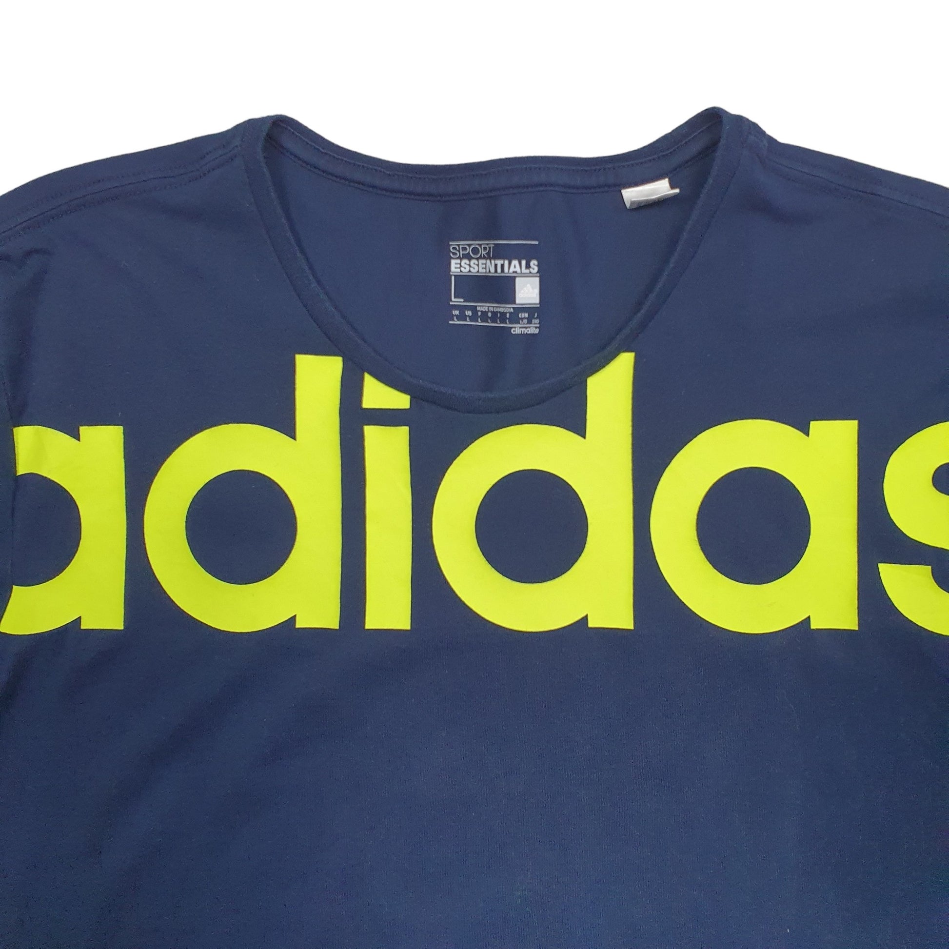 Womens Navy Adidas Spellout Short Sleeve T Shirt