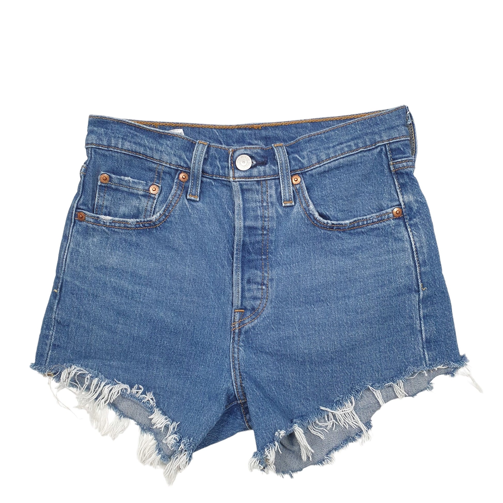 Womens Blue Levis 501 Jorts Denim Shorts