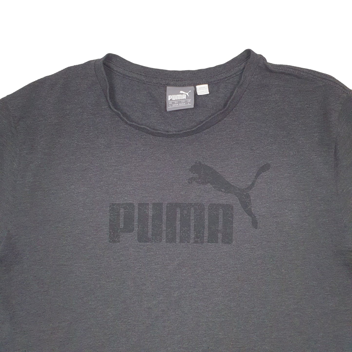 Mens Grey Puma Spellout Short Sleeve T Shirt