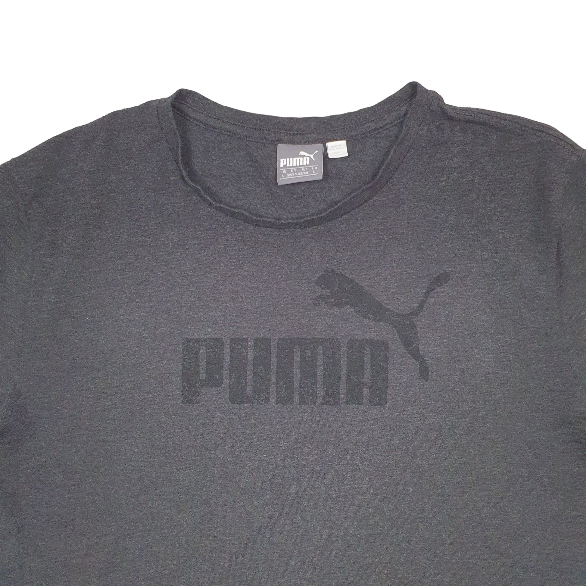 Mens Grey Puma Spellout Short Sleeve T Shirt