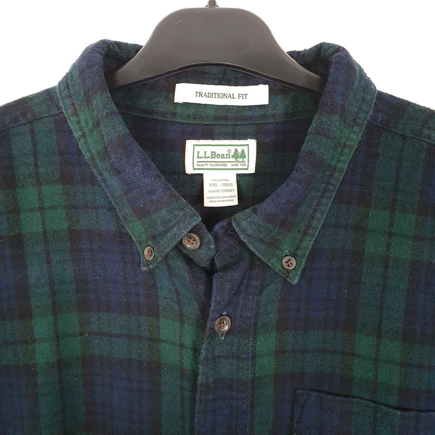 Mens Navy L.L.Bean Flannel Overshirt Long Sleeve Shirt