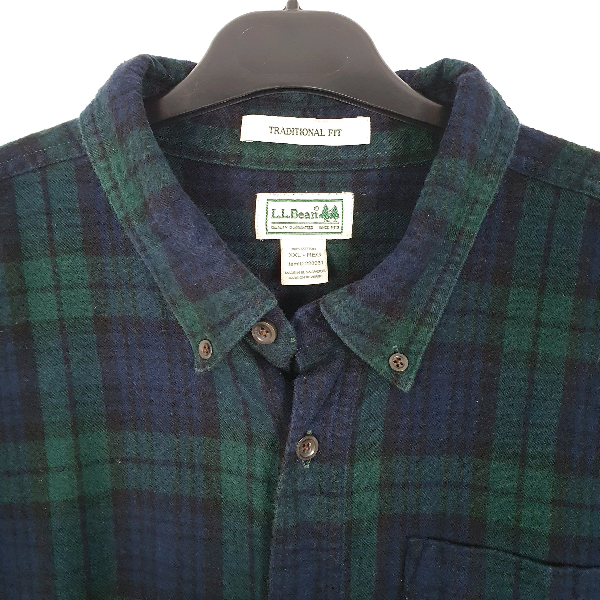 Mens Navy L.L.Bean Flannel Overshirt Long Sleeve Shirt