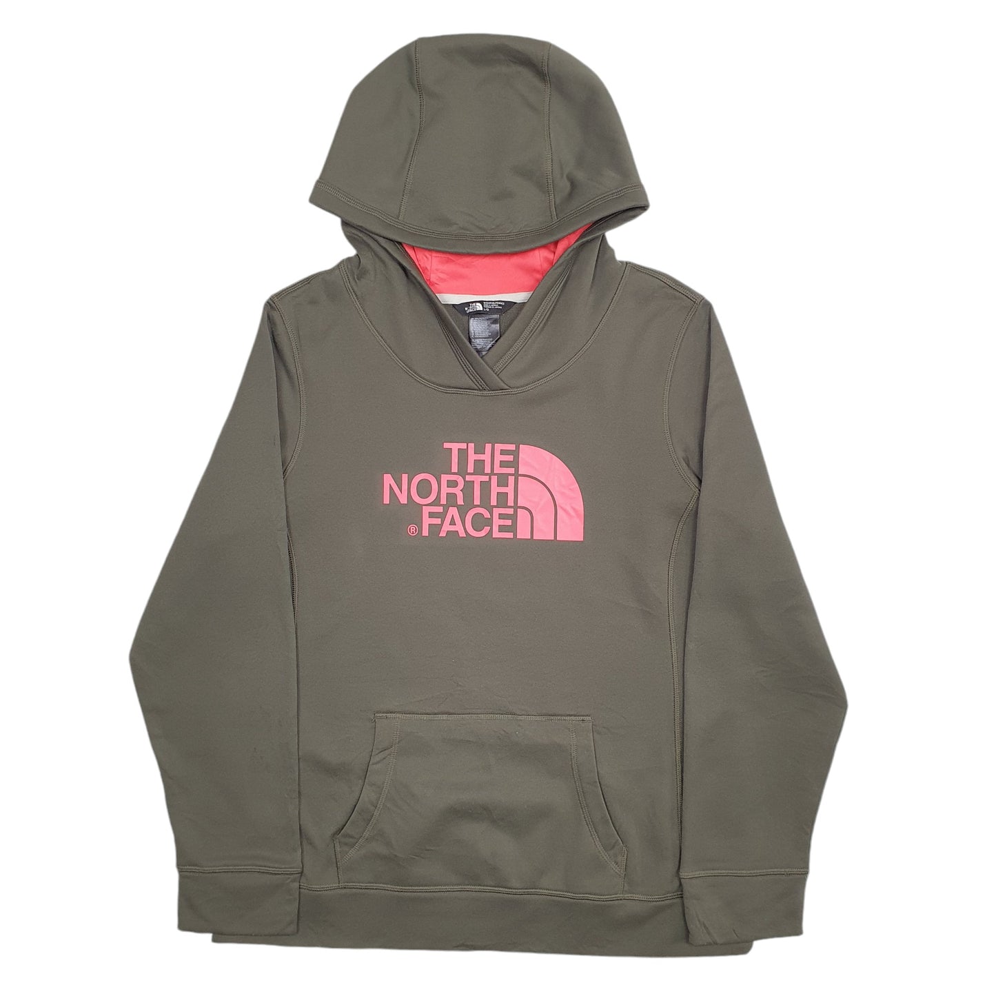 Womens Khaki The North Face Spellout Hoodie Jumper