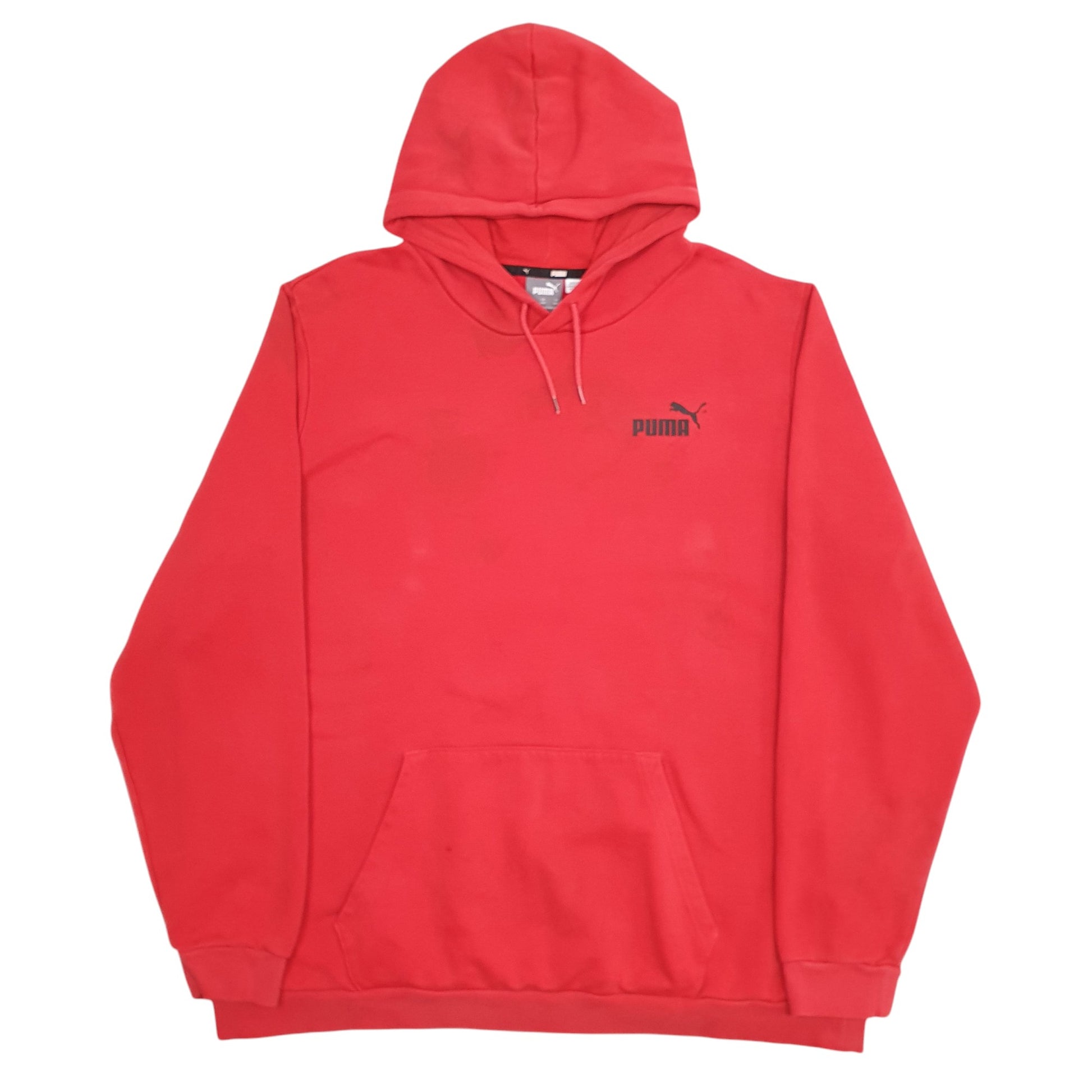 Mens Red Puma Spellout Hoodie Jumper