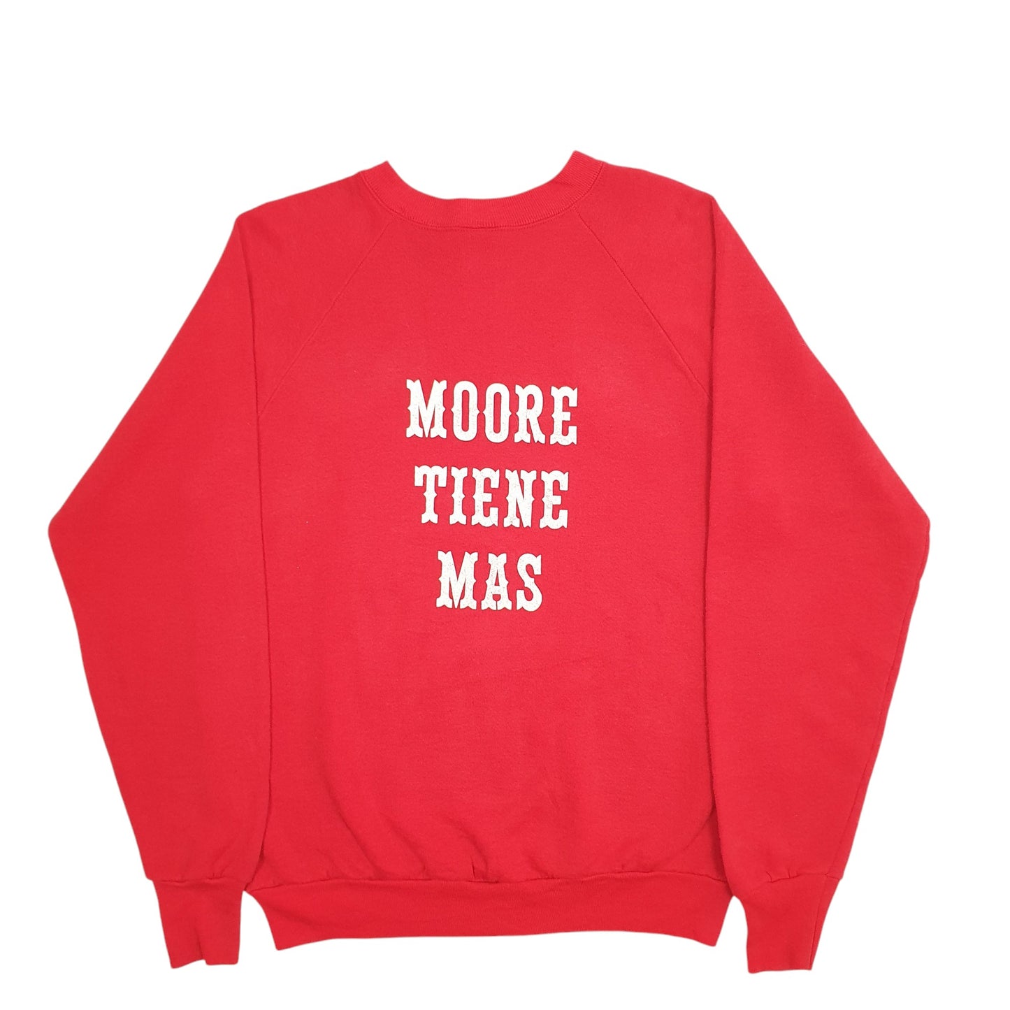 Mens Red Fruit Of The Loom Made In USA Vintage 90's Milton Moore Spanish Magnet Crewneck Jumper