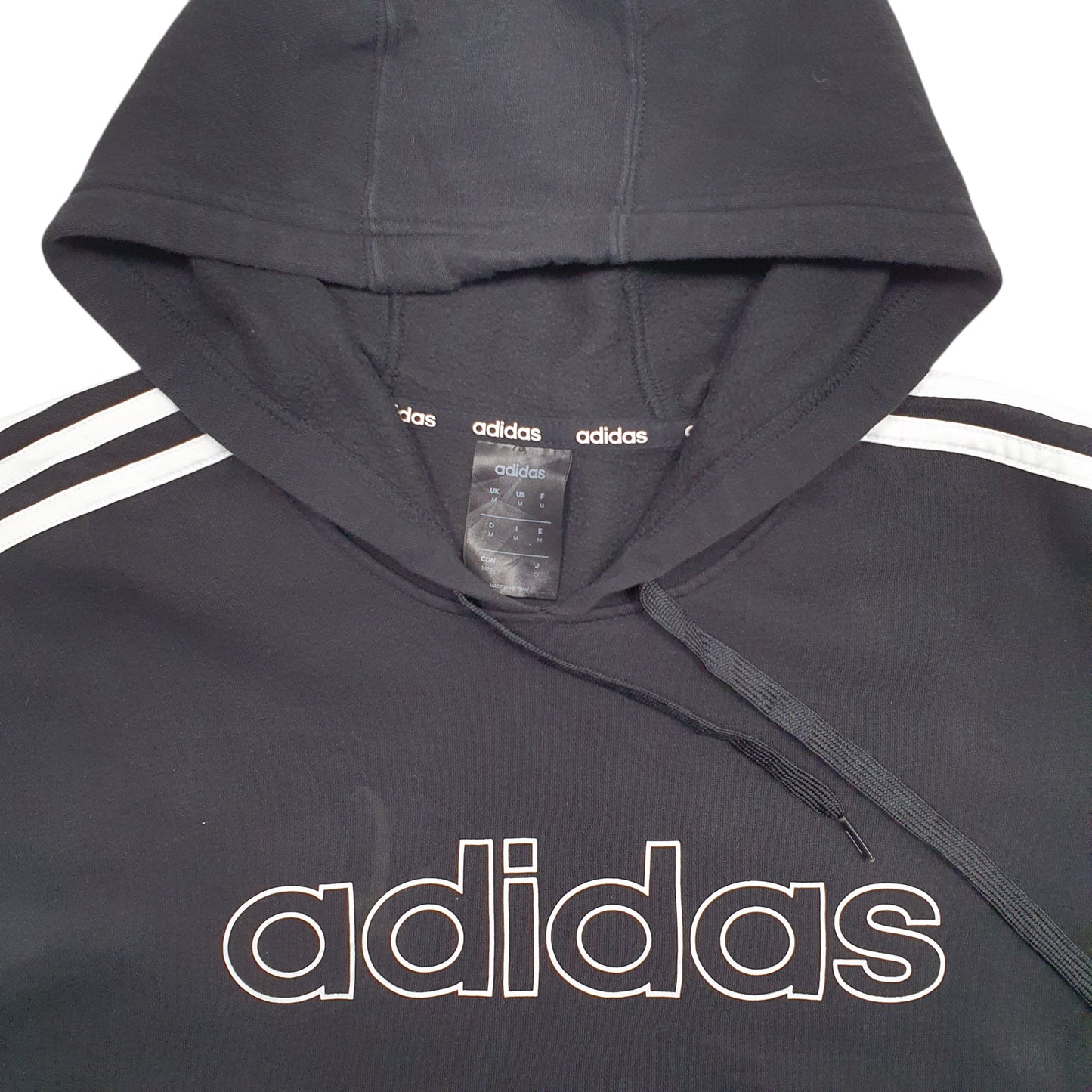 Mens Black Adidas Spellout Hoodie Jumper