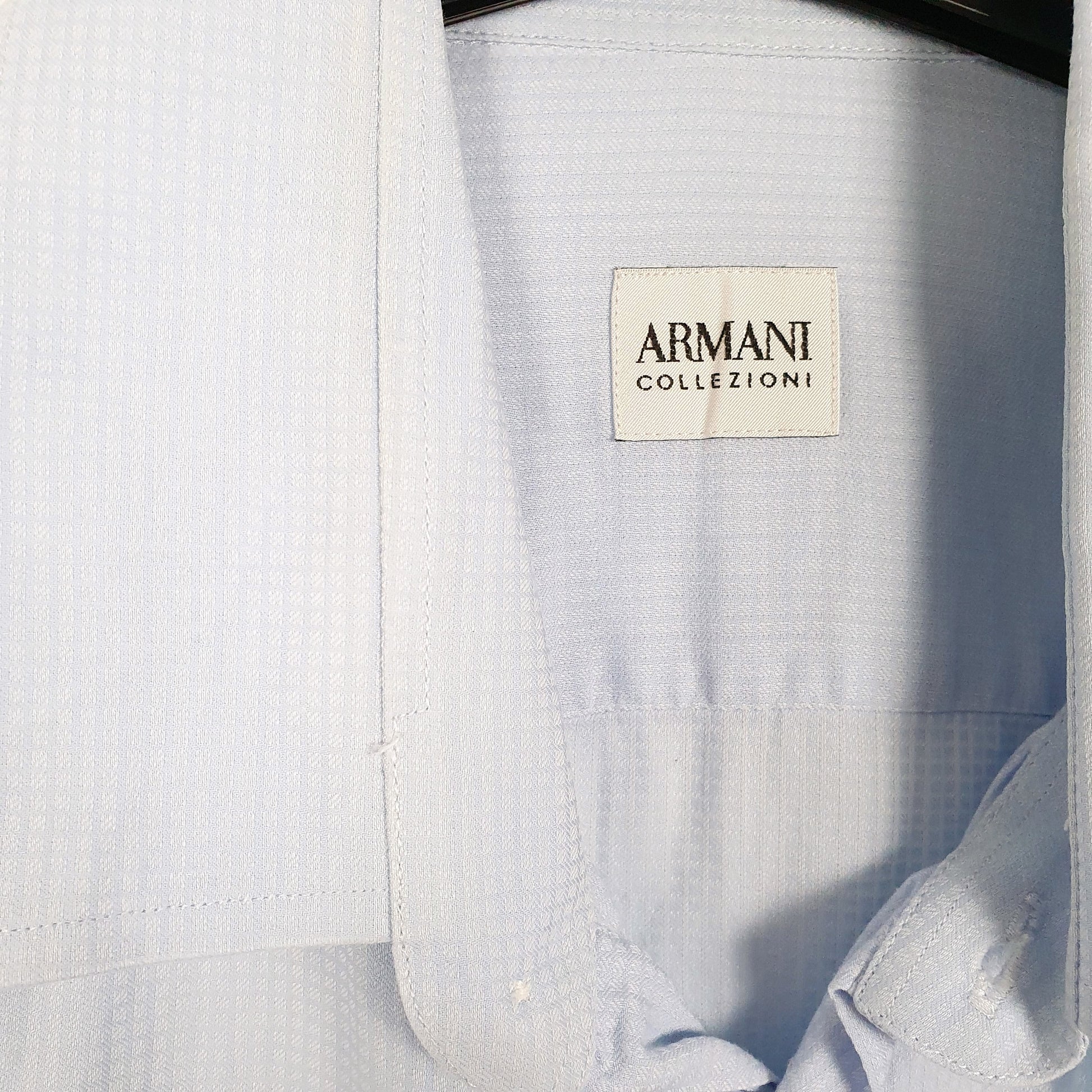 Mens Blue Armani Collezioni Long Sleeve Shirt
