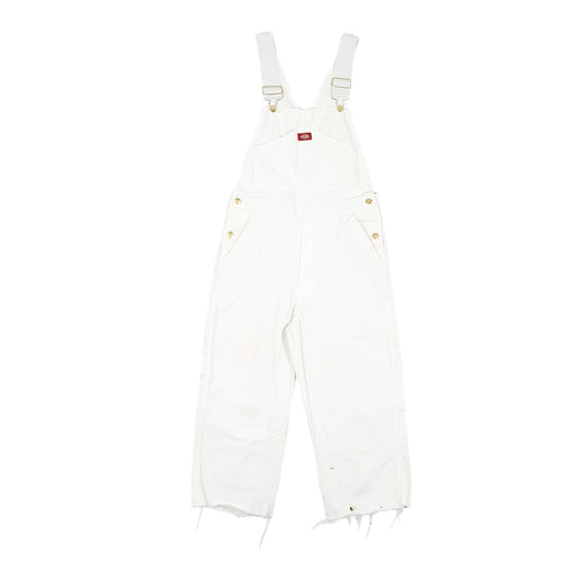 Mens White Dickies Denim Overalls Bib Painter and Decorater Dungaree Trousers