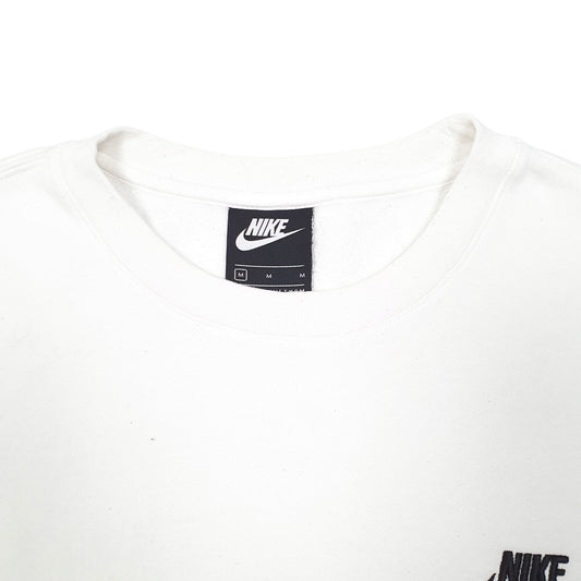 Mens White Nike Swoosh Crewneck Jumper