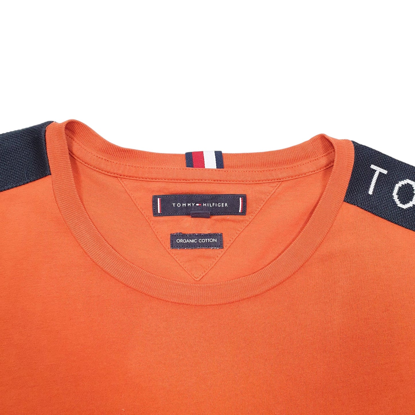 Mens Orange Tommy Hilfiger Spellout Short Sleeve T Shirt