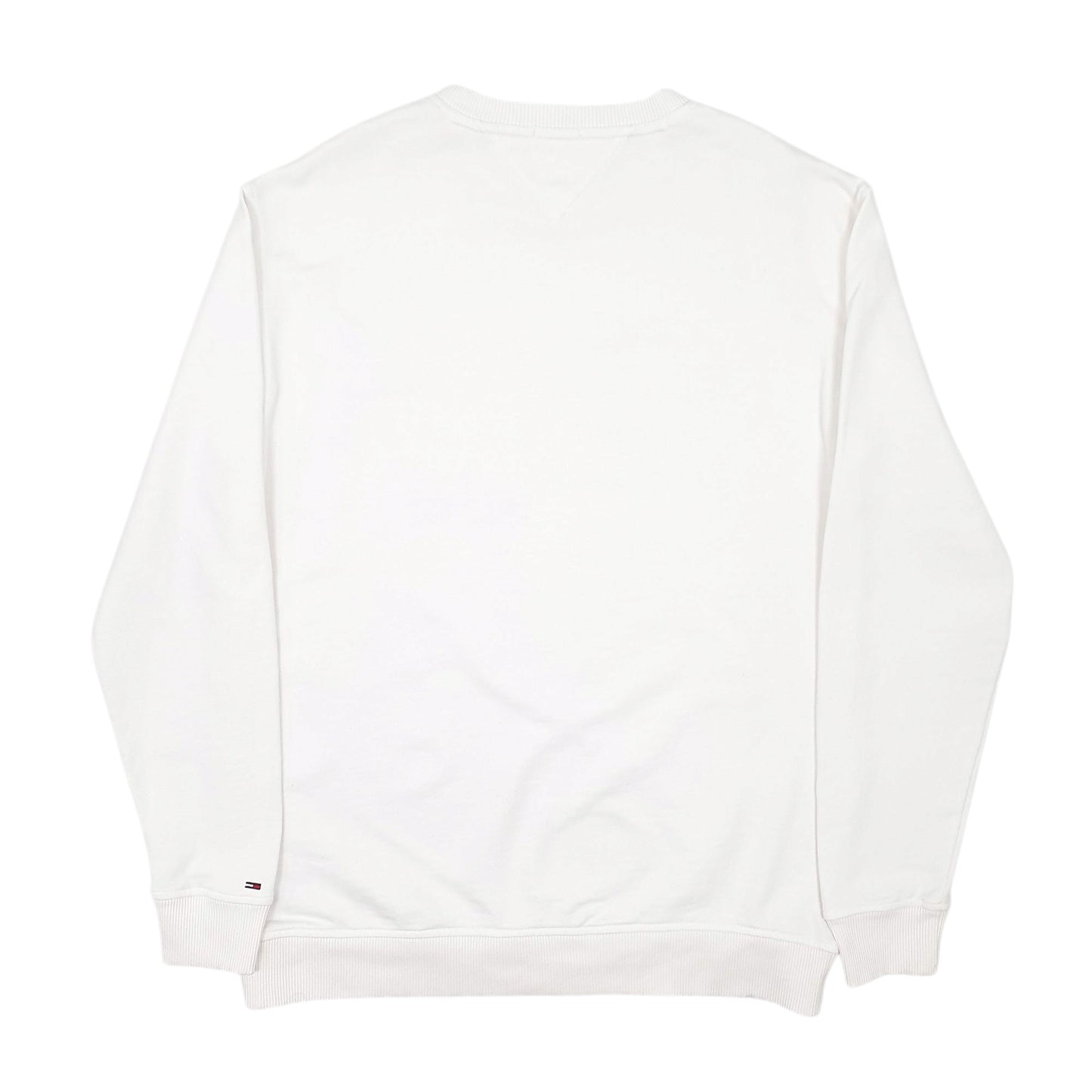 Mens White Tommy Hilfiger Jeans Spellout Relaxed Fit Crewneck Jumper