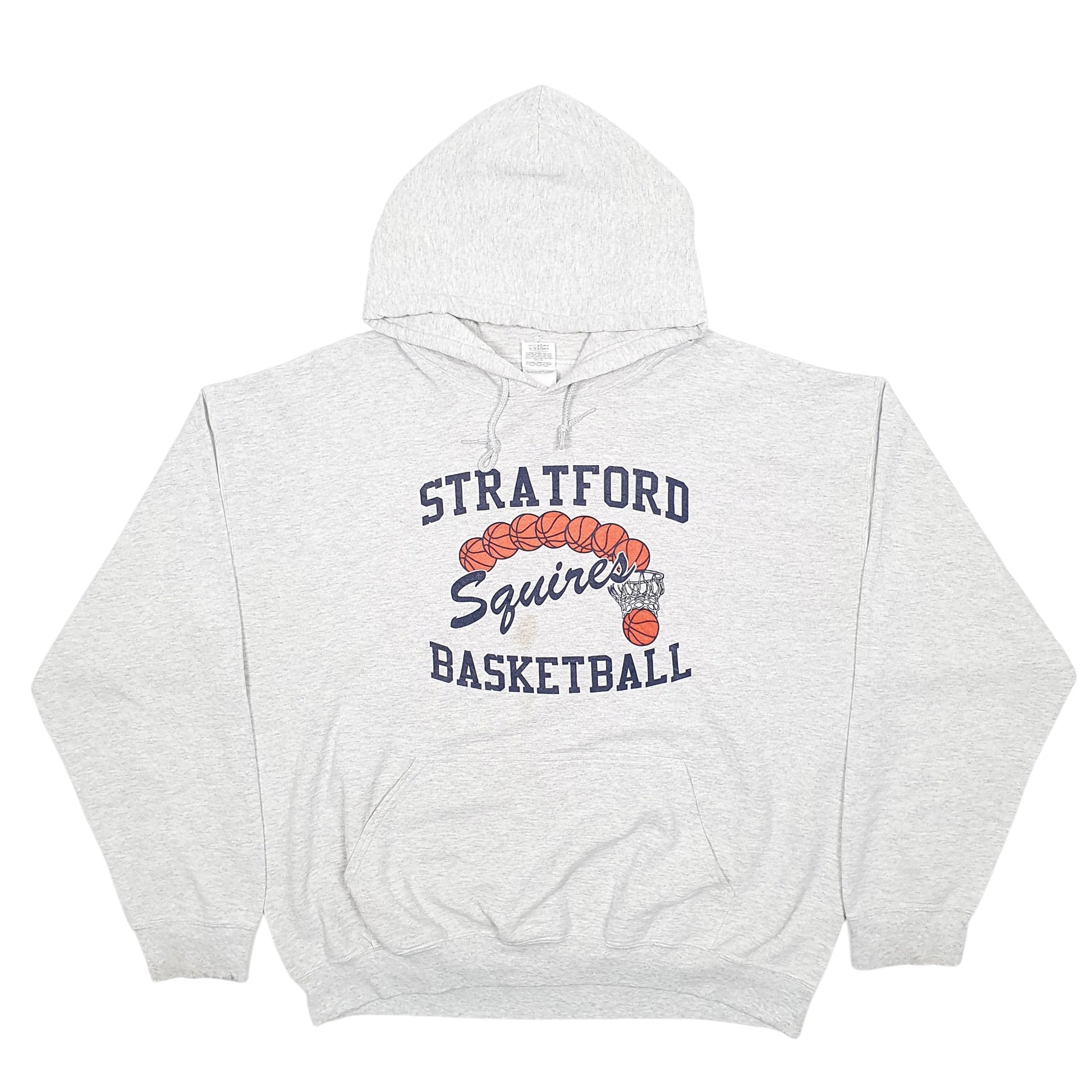 Mens Grey Gildan Stratford Basketball Spellout Hoodie Jumper