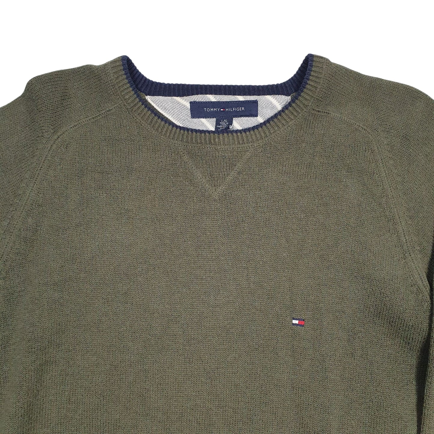 Mens Green Tommy Hilfiger  Crewneck Jumper