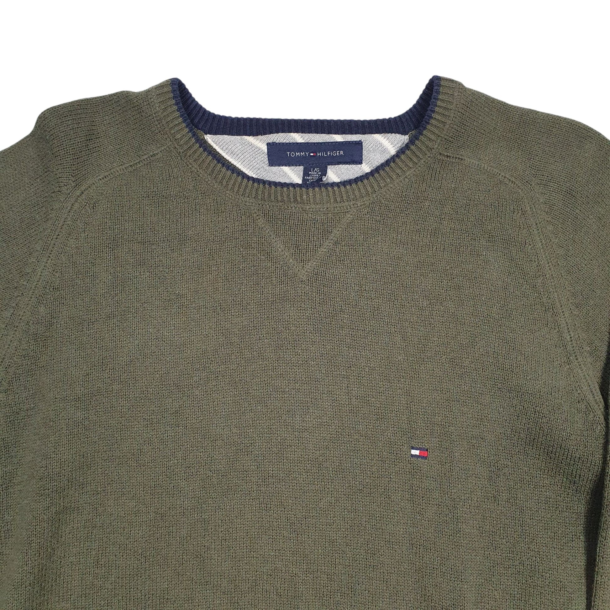 Mens Green Tommy Hilfiger  Crewneck Jumper